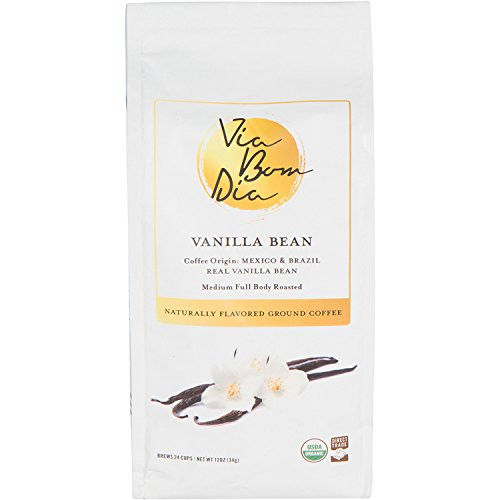 100% Naturally Flavored Organic Gourmet Coffee, Vanilla Bean Ground Coffee, 12 oz. Bag
