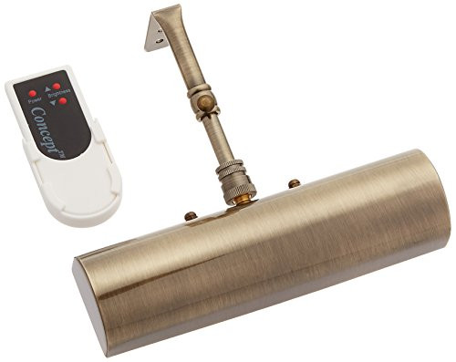 Concept Lighting 202L Cordless Remote Control LED Picture Light Antique Brass, Small