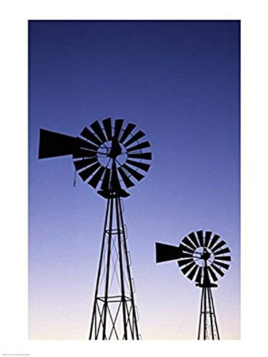 Posterazzi Silhouette of windmills American Wind Power Center Lubbock Texas USA Poster Print  -18 x 24-