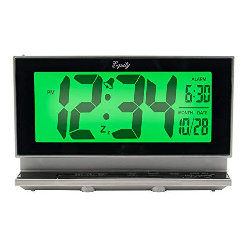 Equity by La Crosse Equitys 2 Digital LCD Alarm Clock with Night Vision Model 30041  Silver