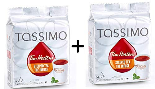 Tim Hortons Steeped Tea Tassimo Orange Pekoe Black Tea  28 discs -Imported from Canada-