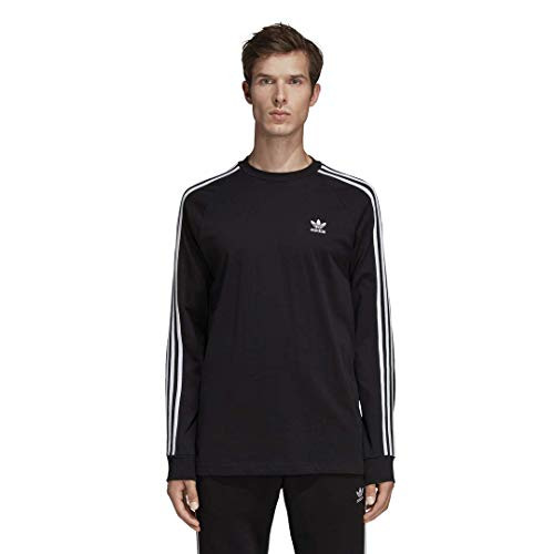 adidas Originals mens 3-Stripes Tee Black Large adidas Originals mens 3-Stripes Tee Black Large