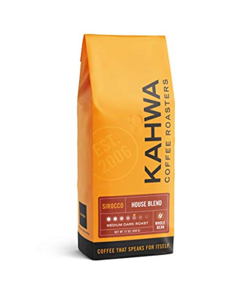 Kahwa Coffee Sirocco Medium Dark Roast House Blend Whole Bean Coffee 12 oz Bag Kahwa Coffee Sirocco Medium Dark Roast House Blend Whole Bean Coffee 12 oz Bag