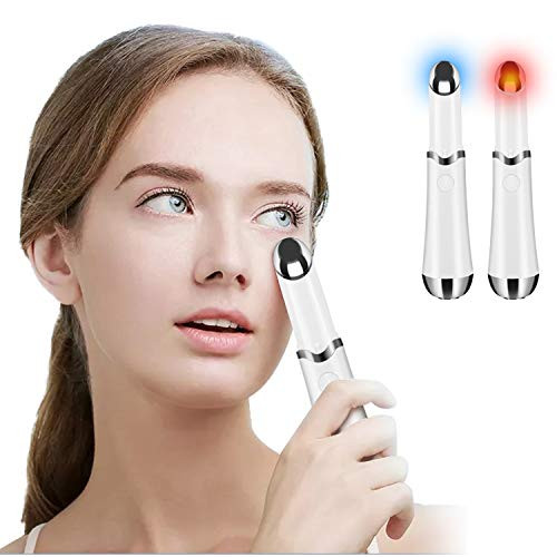Bomel Facial Massager Eye Wand  Relieves Dark Eye Circles  Eye Fatigue  Puffiness and Eye Bags- Multifunctional  Heats to 107 Degrees with Vibration-
