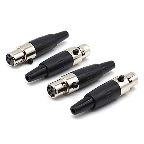 SiYear 5 Pin Mini XLR Female Jack TA5F Cable Connector Adapter for Microphone -4 Pack-