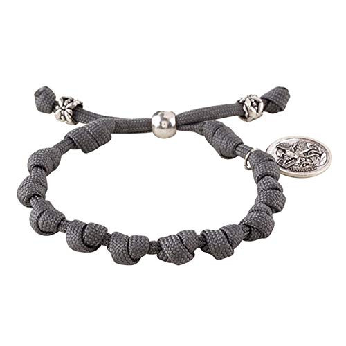 Needzo St- Michael Guardian Angel Paracord Rosary Bracelet  7 1-2 Inch