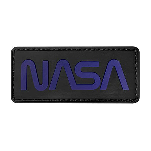 MORTHOME NASA Worm Logo Space Tactical Military Morale PVC Rubber Patch -Blue-Black-