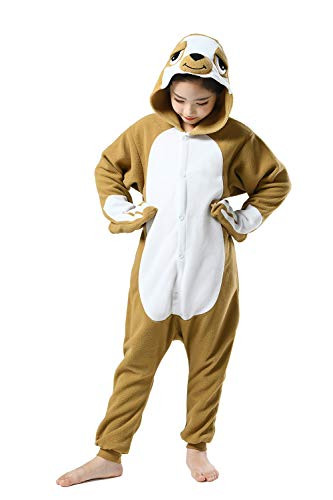 CANASOUR Polyster Halloween Kids Animal Costumes Cosplay Pajamas -8-115-  Sloth Brown-