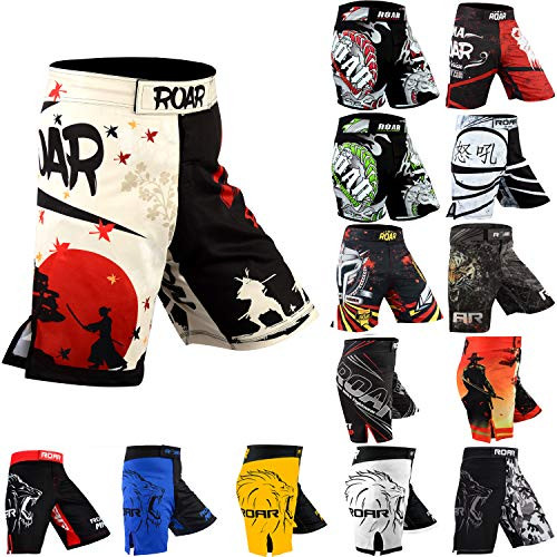ROAR MMA Fight Shorts UFC Grappling Muay Thai BJJ Crossfit Training Jiu Jitsu No Gi Wear -Medium  Samurai-