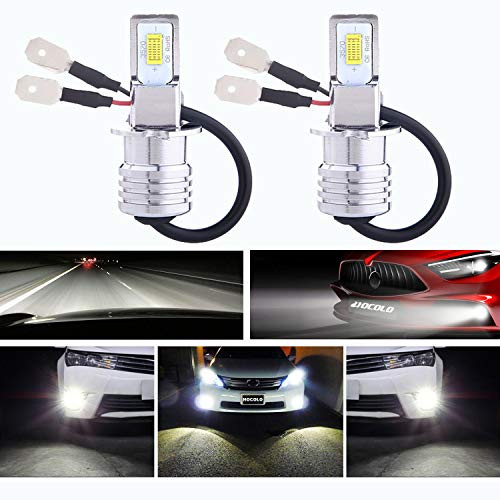 HOCOLO H3 LED Bulbs 6500K White DRL Fog Driving Light Daytime Running Lamp Replace Halogen 3570 CSP Chips High Brightness Car Vehicle Parts Plug-N-Pla
