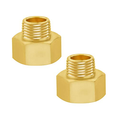 Joywayus 1-2 G Thread Female × 1-4 NPT Thread Male Brass Pipe Fitting Adapter -Pack of 2-