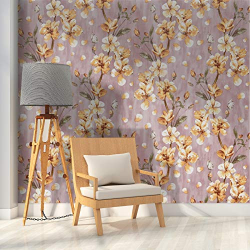 236x17-7Floral Wallpaper Peel and Stick Wallpaper Self Adhesive Wallpaper Removable Wallpaper Stick and Peel Vintage Plum Blossom Contact Paper Furn