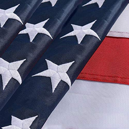 American Flag United Flags USA US Flag Deluxe Embroidered Stars  Heavy Duty Durable Flags Built for Outdoors  Vivid Color  Sewn Stripes  Brass Grommet