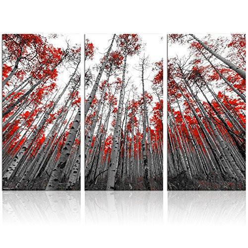 Landscape Canvas Wall Art,Modern Wall Art,Nature Picture Art,Canvas Prints,Oil Painting,Autumn Forest Wall Decor,Wall Decoration (Winter Birch Forest Large)