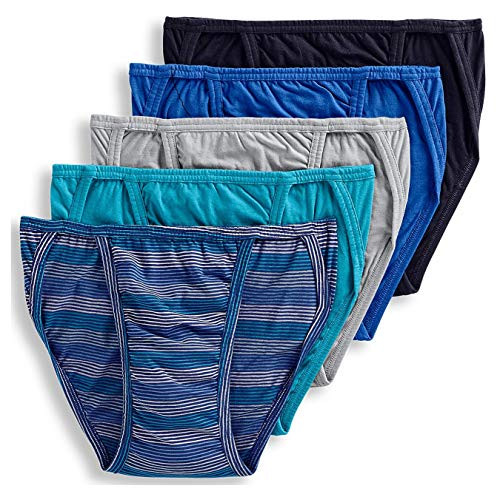 Jockey Life 5-Pack Mens 24-7 Comfort 100 Cotton String Bikinis - Assorted -L-