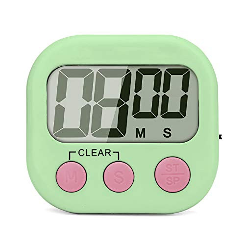 SK Depot Digital Kitchen Timer  Cooking Timers  Simple Operation  Large Display  Loud Alarm  Magnetic Backing Stand  Minute Seconds Count Up Countdown