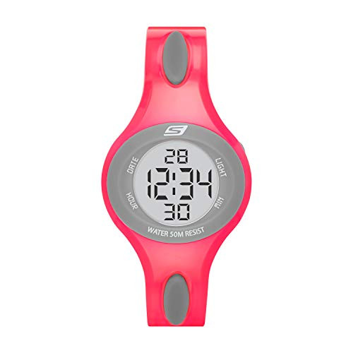 Skechers Womens Polliwog Polyurethane Digital Watch  Color Pink -Model SR2022-