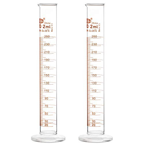 StonyLab 2-Pack 250ml Borosilicate Glass Graduated Cylinder Measuring Cylinder StonyLab 2-Pack 250ml Borosilicate Glass Graduated Cylinder Measuring Cylinder