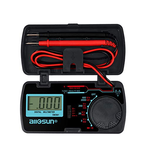 ALLOSUN Digital Multimeter-DMM-Multi Tester Amp-Ohm-Volt Meter-Diode and Continuity Test Pocket Size