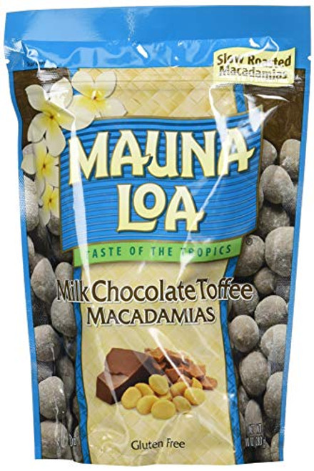 Mauna Loa Premium Hawaiian Roasted Macadamia Nuts  Milk Chocolate Toffee Flavor  10 Oz Bag -Pack of 1-
