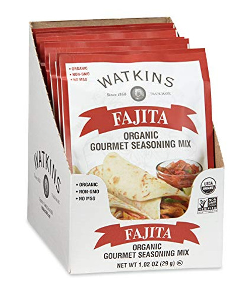 Watkins Organic Fajita Gourmet Seasoning Mix  1-02 oz- Packets -Pack of 12-