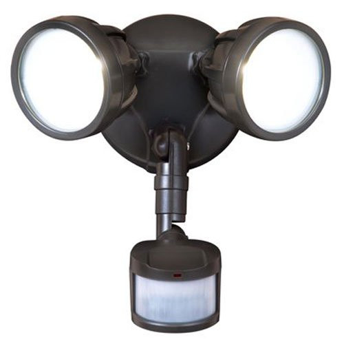 All-Pro MST18R17L LED Twin Head Motion Security Light, 1600 lm, Bronze