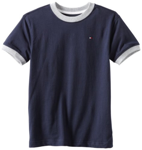Tommy Hilfiger Big Boys Core Crew Neck Ken Tee  Core Navy  Large -16-18-