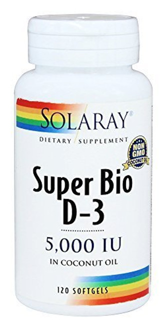 Super Bio D-3 5-000 IU Solaray 120 Softgel by Solaray Super Bio D-3 5-000 IU Solaray 120 Softgel by Solaray