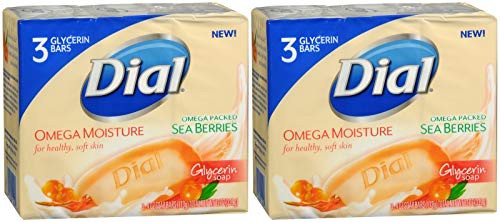 Dial Omega Moisture Glycerin Bar Soap  Sea Berries ? 3 pack  4 oz bars -Pack of 2-
