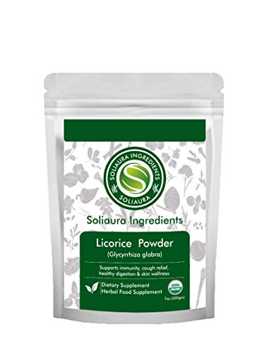 Licorice Powder Mulethi Powder Glycirrhiza Glabra 7 Oz -200 gm- Soliaura Ingredients- Organically Grown