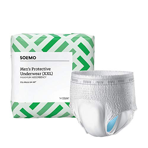 Amazon Brand - Solimo Incontinence Underwear for Men  Maximum Absorbency  2X-Large  14 Count  1 Pack