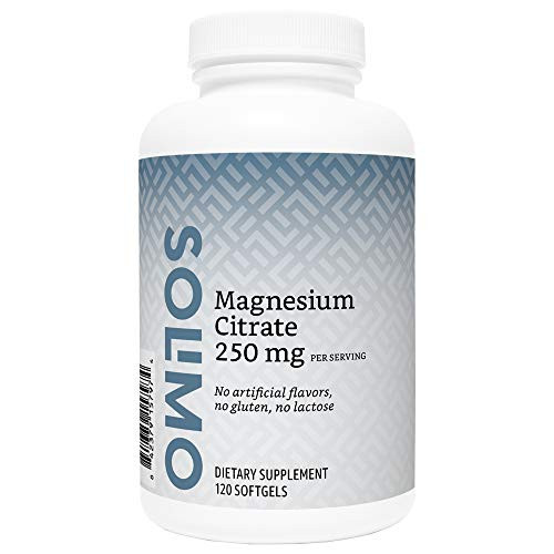 Amazon Brand - Solimo Magnesium Citrate 250mg  120 Softgels  Two-Month Supply