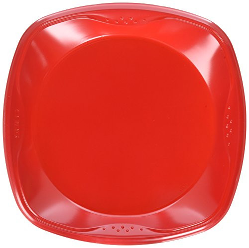 Solo Squared 10-25in Plastic Plates 30 CT - Red