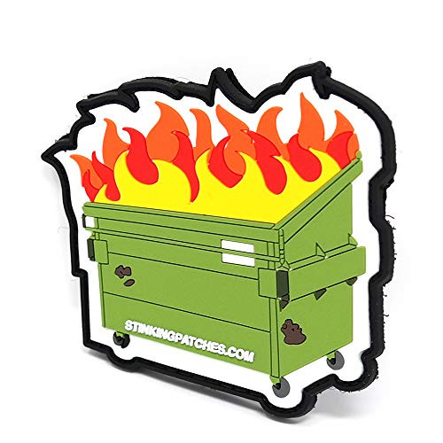 Dumpster Fire Hook and Loop Patch - PVC Rubber Tactical Patch - Funny Morale Patch