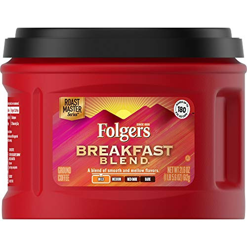 Folgers Breakfast Blend Mild Roast Ground Coffee  21-6 Ounces -Pack of 3-