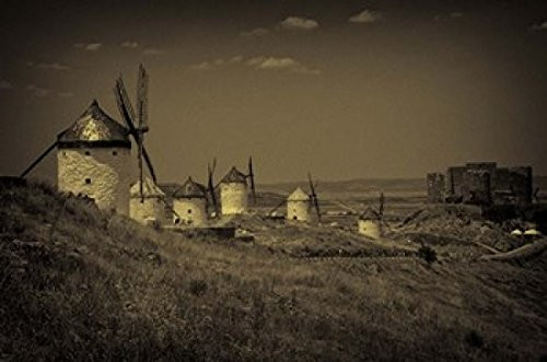 Spain Toledo Province Consuegra Antique La Mancha windmills Poster Print by Julie Eggers -19 x 12-