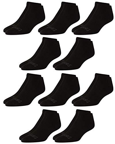 Spalding Mens No Show Athletic Socks -10 Pack-  Size Shoe Size 6-5-12-5  Black