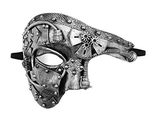 BAWASEEHI Men Steampunk Mask Phantom of The Opera Venetian Style Half Face Masquerade Mask