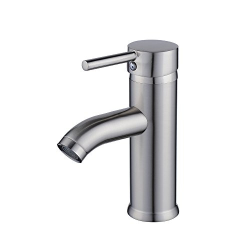 Beelee 6-7 Centerset Single Handle Bathroom Sink Faucet Solid Brass Basin Mixer Taps Brushed Nickel