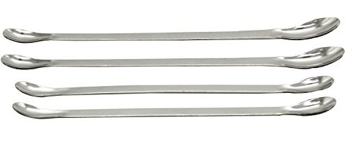 Stainless Steel lab Spatula Micro Scoop Reagent Lab Sampling Spoon Lab Spatulas Scoop Bar Spoon Medical Pharmacy Mini Micro Spoon Scoop 2Pcs for 22cm