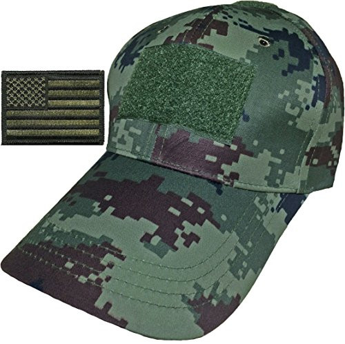Ranger Return Tactical Military Digital Army Camo Camouflage Baseball Adjustable Hat Cap with Tactical USA Flag Patch - Od -TCAP-ARMY-WUSA-OD-