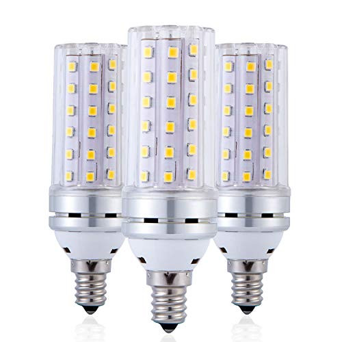 E12 LED Bulbs, 8W LED Candelabra Light Bulbs 100 Watt Equivalent, 1000lm, Warm White 3000K LED Chandelier Bulbs, Decorative Candle Base E12 Non-Dimmable LED Lamp, Pack of 3