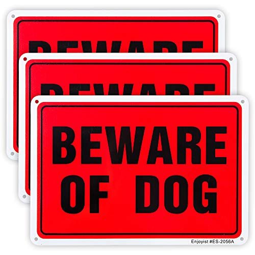 3 Pack Beware of Dog Sign  10x 7 -04 Aluminum Sign Rust Free Aluminum-UV Protected and Weatherproof