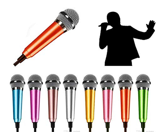 Mini Portable Vocal Microphone for Mobile Phone  Computer  Tablet  Recording Chat and Singing?Orange?