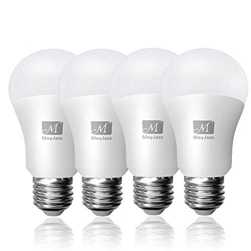 MayJazz A19 4 Pack LED Light Bulbs 5000k Daylight 15W -100W Equivalent- 1600Lumen E26 Medium Screw Base Bulb