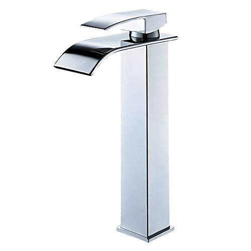 Beymill Bathroom Waterfall Sink Faucet Single Handle Single Hole Tall Vessel Lavatory Faucet Premium Brass Mixer Tap Washbasin Faucet -Polished Chrome Beymill Bathroom Waterfall Sink Faucet Single Handle Single Hole Tall Vessel Lavatory Faucet Premium Brass Mixer Tap Washbasin Faucet -Polished Chrome