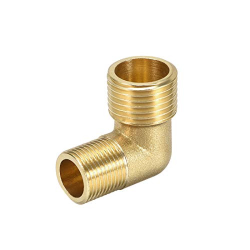 uxcell Brass Pipe Fitting 90 Degree Elbow G3-8 Male X G1-2 Male