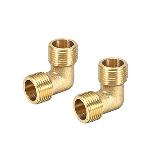 uxcell Brass Pipe Fitting 90 Degree Elbow G3-8 Male X G3-8 Male 2pcs