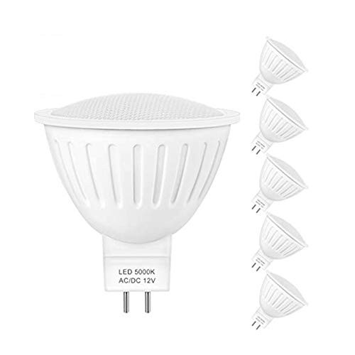 7W MR16 LED Light Bulbs Indoor Daylight White 5000K GU5-3 Base Spotlight Bulb 60 Watt Halogen Equivalent 700lm for Landscape  Recessed  Track Lighting