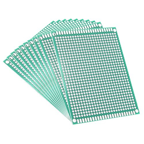 uxcell 10pcs 7x9cm Double Sided PCB Board Universal Printed Circuit Proto Board for DIY Soldering Electronic Projects Practice Test Circuit